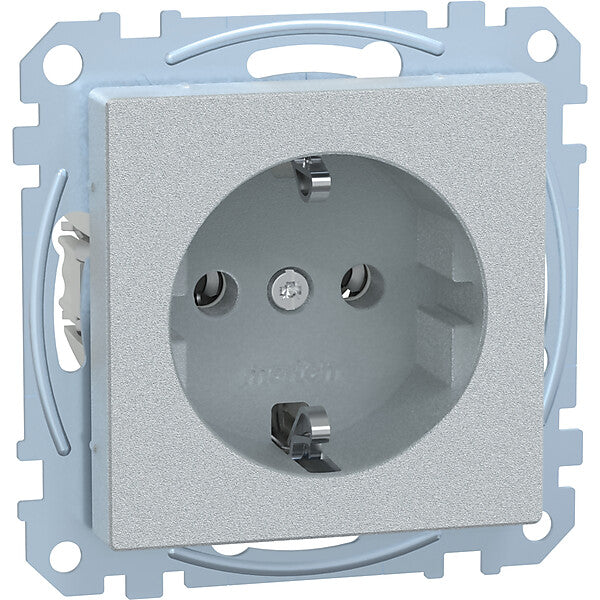 Merten SCHUKO-Steckdose alu mit Steckklemme MEG2301-0460